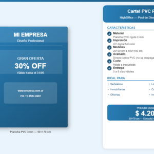 Cartel PVC Rígido